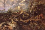 Stormy lanscape with Philemon and Baucis Peter Paul Rubens